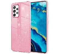 NALIA Étui Brillant Robuste Compatible avec Samsung Galaxy A53 Coque, Anti-Choc Scintillant Paillettes Housse de Protection Hybride Silicone Renforcé, Bling Couverture Glitter Case, Couleur:Pink Rose