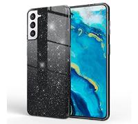 NALIA Étui Brillant Robuste Compatible avec Samsung Galaxy S22 Coque, Anti-Choc Scintillant Paillettes Housse de Protection Hybride Silicone Renforcé, Bling Couverture Glitter Case, Couleur:Noir