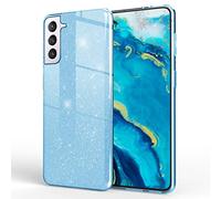 NALIA Étui Brillant Robuste Compatible avec Samsung Galaxy S22 Coque, Anti-Choc Scintillant Paillettes Housse de Protection Hybride Silicone Renforcé, Bling Couverture Glitter Case, Couleur:Bleu