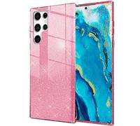 NALIA Étui Brillant Robuste Compatible avec Samsung Galaxy S22 Ultra Coque, Anti-Choc Scintillant Paillettes Housse de Protection Hybride Silicone Renforcé, Bling Coq Glitter Case, Couleur:Pink Rose
