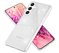 NALIA Étui Clair et Scintillant Compatible avec Samsung Galaxy S24 Coque, Housse Translucide en Gel Silicone avec Sequins Diamantés Intégrés, Couverture Strass Paillettes Glamour, Couleur:Transparent