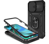 NALIA Étui en forme d'anneau de style militaire pour iPhone 13 Pro Max, protection extrême avec cadre d'écran et cache de caméra Noir
