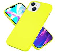 NALIA Étui en Silicone Néon Compatible avec iPhone 14 Coque, Couleur Intense Anti-Derapante Doux Velouté, Mince Housse de Protection Coloré Anti-Choc Case Soft Cover Souple Protege, Couleur:Jaune
