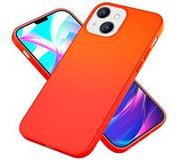 NALIA Étui en Silicone Néon Compatible avec iPhone 14 Plus Coque, Couleur Intense Anti-Derapante Doux Velouté, Mince Housse de Protection Coloré Anti-Choc Case Soft Cover Protege, Couleur:Orange