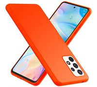 NALIA Étui en Silicone Néon Compatible avec Samsung Galaxy A33 Coque, Couleur Intense Anti-Derapante Doux Velouté, Mince Housse de Protection Coloré Anti-Choc Case Cover Souple, Couleur:Orange