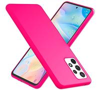 NALIA Étui en Silicone Néon Compatible avec Samsung Galaxy A33 Coque, Couleur Intense Anti-Derapante Doux Velouté, Mince Housse de Protection Coloré Anti-Choc Case Cover Souple, Couleur:Pink Rose