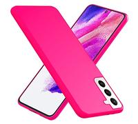 NALIA Étui en Silicone Néon Compatible avec Samsung Galaxy S21 FE Coque, Couleur Intense Anti-Derapante Doux Velouté, Mince Housse de Protection Coloré Anti-Choc Case Soft Souple, Couleur:Pink Rose