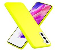 NALIA Étui en Silicone Néon Compatible avec Samsung Galaxy S21 FE Coque, Couleur Intense Anti-Derapante Doux Velouté, Mince Housse de Protection Coloré Anti-Choc Case Soft Souple, Couleur:Jaune