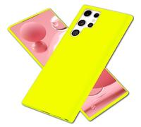 NALIA Étui en Silicone Néon Compatible avec Samsung Galaxy S22 Ultra Coque, Couleur Intense Anti-Derapante Doux Velouté, Mince Housse de Protection Coloré Anti-Choc Case Cover Soft, Couleur:Jaune