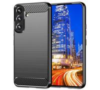 NALIA Étui en Silicone Style Carbone Compatible avec Samsung Galaxy S24 Coque, Housse de Protection Élégante Noire Mate avec Structure en Fibre de Carbone, Cover Antidérapant & Anti-Traces de Doigts