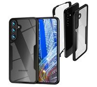 NALIA Étui Hybride Clair à 360-Degrés Compatible avec Samsung Galaxy S24 Plus Coque, Arrière Dur Résistant aux Rayures & Film d'Écran & Cadre Anti-Choc en Silicone, Protection Intégrale, Couleur:Noir