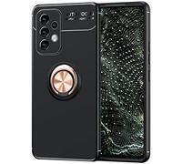 NALIA Étui Noir Mat avec Bague Compatible avec Samsung Galaxy A53 Coque, 360-Degrés Anneau Rotatif pour Fonction Support, Anti-Derapant Robuste Housse de Protection Silicone, Couleur:Rose Gold Or