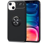 NALIA Étui pour téléphone portable noir pour iPhone 13, 360° Ring Case Bumper Kickstand Cover Noir