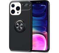 NALIA Étui pour téléphone portable noir pour iPhone 13 Pro Max, 360° Ring Case Kickstand Cover Noir