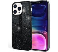 NALIA Étui robuste à paillettes pour iPhone 13 Pro Max, Étui de protection antichoc à paillettes renforcé en silicone noir