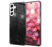 NALIA Étui Stable à Paillettes Compatible avec Samsung Galaxy S24 Plus Coque, Housse de Protection Hybride Brillante avec Silicone Renforcé, Cover Anti-Choc Glamour Scintillant, Couleur:Noir