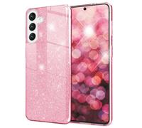 NALIA Étui Stable à Paillettes Compatible avec Samsung Galaxy S24 Plus Coque, Housse de Protection Hybride Brillante avec Silicone Renforcé, Cover Anti-Choc Glamour Scintillant, Couleur:Rose
