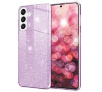 NALIA Étui Stable à Paillettes Compatible avec Samsung Galaxy S24 Plus Coque, Housse de Protection Hybride Brillante avec Silicone Renforcé, Cover Anti-Choc Glamour Scintillant, Couleur:Violet