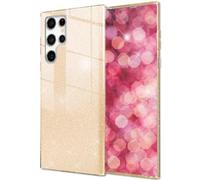 NALIA Étui Stable à Paillettes Compatible avec Samsung Galaxy S24 Ultra Coque, Housse de Protection Hybride Brillante avec Silicone Renforcé, Cover Anti-Choc Glamour Scintillant, Couleur:Or