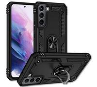 NALIA Étui Style Militaire Compatible avec Samsung Galaxy S22 Coque, Anneau 360° Rotatif, Extrêmement Protecteur Anti-Choc Robuste, Housse de Protection Rigide Hardcase & Silicone, Couleur:Noir