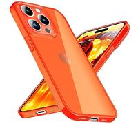 NALIA Étui Translucide Néon Compatible avec iPhone 15 Pro Coque, Transparent Coloré Lumineux Brillant Anti-Jaune, Mince Housse de Protection Silicone Flexible Anti-Choc, Slim Cover, Couleur:Orange