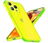 NALIA Étui Translucide Néon Compatible avec iPhone 15 Pro Coque, Transparent Coloré Lumineux Brillant Anti-Jaune, Mince Housse de Protection Silicone Flexible Anti-Choc, Slim Cover, Couleur:Jaune