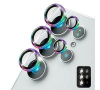 NALIA Focus.Pro CLX compatible avec Samsung Galaxy S25 Ultra Verre, Protecteur Anti-Reflet pour Appareil Photo, Anneaux des Lentilles Transparentes avec Bord Coloré, 5 Pièces, Couleur:Multicolore
