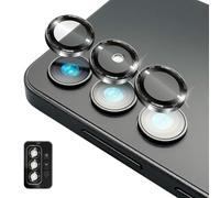 NALIA Focus.Pro CLX compatible avec Samsung Galaxy S25 Verre, Protecteur Anti-Reflet pour Appareil Photo, Anneaux des Lentilles Clairs Individuels avec Cadre de Couleur, 3 Pièces, Couleur:Noir