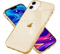 NALIA Glitter Cover for iPhone 12 / iPhone 12 Pro, Bling Handy Cover Protection Case Gold