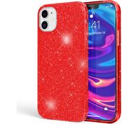 NALIA Glitter Étui pour téléphone portable iPhone 12 / 12 Pro, Bling Case Case Protection Cover Rouge