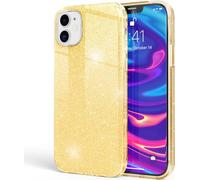 NALIA Glitter Étui pour téléphone portable pour iPhone 12 Mini, Bling Case Glitter Cover Protection Gold