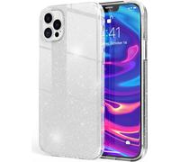 NALIA Glitter Handy Cover pour iPhone 12 Pro Max, Bling Case Glitter Cover Bumper Silver