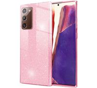NALIA Glitter Handy Cover pour Samsung Galaxy Note 20, Strass Diamond Back Cover Pink