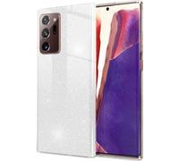 NALIA Glitter Handy Cover pour Samsung Galaxy Note20 Ultra, Bling Cover Case Silver