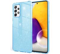 NALIA Glitter Housse de téléphone portable pour Samsung Galaxy A72, Bling Cover Case Glitter Etui bleu clair
