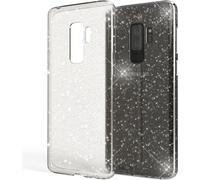 NALIA Glitter Housse pour téléphone portable Samsung Galaxy S9 Plus Cover Glitter Silikon Case Transparent