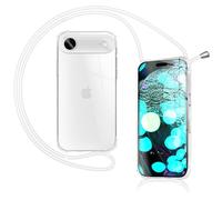 NALIA Hangit Compatible avec Apple iPhone 17 Air Coque (Étui à Bandoulière), Housse Transparente avec Cordon 160 cm, Cover Anti-Jaune, Antichoc & Anti-Rayures, Lanière Ajustable, Couleur:Blanc Lune