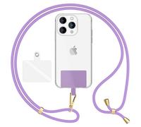 NALIA HoldMe Air Lanière Universelle avec Pad, Tour de Cou pour Étui de Téléphone Portable, Bande avec Mousqueton en Métal (or), Chaine Cordon Réglable 160 CM, Lanyard Sangle, Couleur:Violet