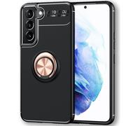NALIA Housse anneau noir mat pour Samsung Galaxy S22 Plus, anneau 360° pour fonction de support & support voiture, robuste anti-dérapant anti-choc, housse de protection pour téléphone portable Rose Go
