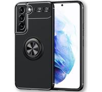 NALIA Housse anneau noir mat pour Samsung Galaxy S22 Plus, anneau 360° pour fonction support & support voiture, robuste anti-dérapant anti-choc, housse de protection pour téléphone portable noir