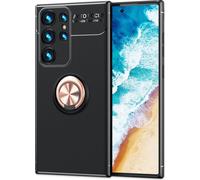 NALIA Housse anneau noir mat pour Samsung Galaxy S24 Ultra Housse, étui de protection en silicone avec anneau pivotant à 360° Rose Gold