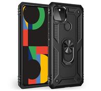 NALIA Housse avec Bague Compatible avec Google Pixel 5 Coque, Anti-Choc Kickstand Etui avec Anneau Rotation 360°, Mince Cover Rigide & Silicone Bumper, Case pour Support de Voiture Magnetique - Noir