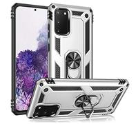 NALIA Housse avec Bague Compatible avec Samsung Galaxy S20 Coque, Anti-Choc Etui avec Anneau Rotation 360°, Cover Rigide & Silicone Bumper, Slim Case pour Support Voiture Magnetique, Couleur:Argent