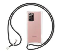 NALIA Housse avec Cordon Compatible avec Samsung Galaxy Note 20 Ultra Coque, Transparent Protection Hard-Case & Tour de Cou Lanière en Corde, Anti-Choc Necklace Cover Collier Etui, Couleur:Noir