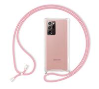 NALIA Housse avec Cordon Compatible avec Samsung Galaxy Note 20 Ultra Coque, Transparent Protection Hard-Case & Tour de Cou Lanière en Corde, Anti-Choc Necklace Cover Collier Etui, Couleur:Pink Rose