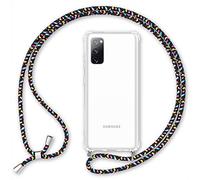 NALIA Housse avec Cordon Compatible avec Samsung Galaxy S20 FE Coque, Transparent Protection Hardcase & Tour de Cou Lanière en Corde, Anti-Choc Case Necklace Cover Etui Dure Coq, Couleur:Noir Coloré