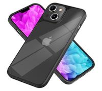 NALIA Housse Clair Hybride Compatible avec iPhone 14 Coque, Transparent Anti-Rayures Anti-Jaune, Arrière Rigide & Cadre Anti-Choc Renforcé, Backcover Robuste & Bord Silicone Silk Touch, Couleur:Noir