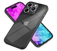 NALIA Housse Clair Hybride Compatible avec iPhone 14 Pro Coque, Transparent Anti-Rayures Anti-Jaune, Clear Arrière Rigide & Cadre Anti-Choc, Backcover Robuste & Bord Silicone Silk Touch, Couleur:Noir