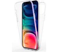 NALIA Housse claire 360° pour iPhone 13, protection complète Transparent Anti-Jaune Transparent Robuste, Hardcase & Silicone & Protection d'écran