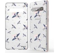 NALIA Housse de portable pour Samsung Galaxy S10 Plus, étui silicone Motif Case Cover Coeur Hirondelles